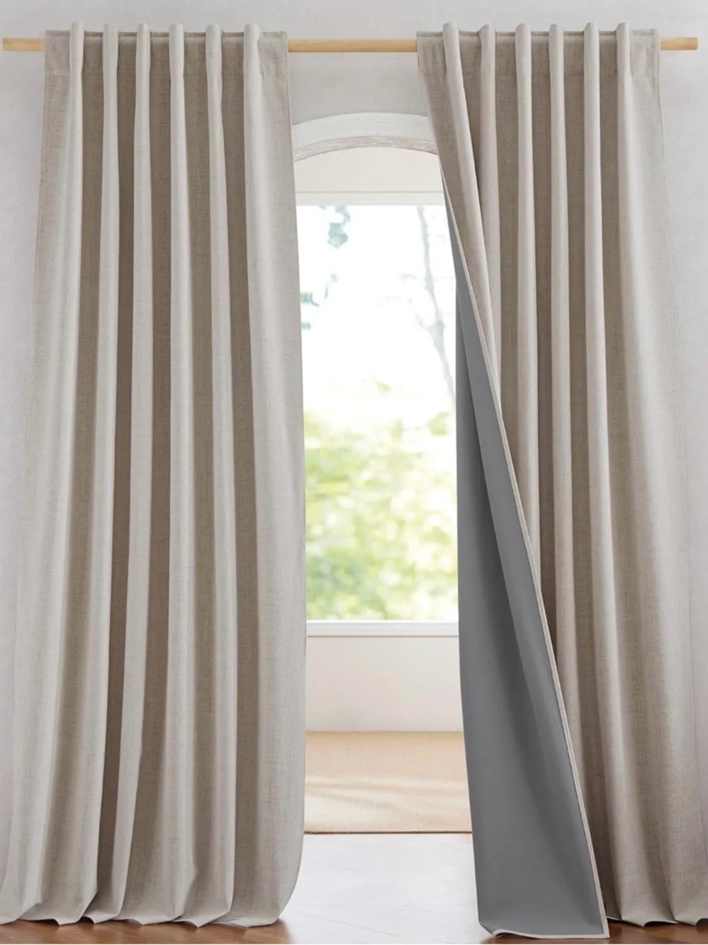 New NICETOWN 100% Blackout Linen Curtains for Bedroom/Living Room 90